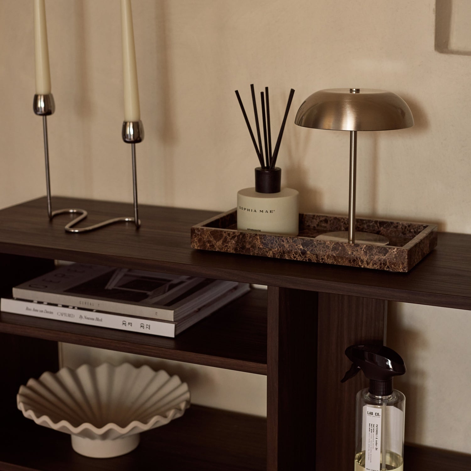 Bruin marmer dienblad 30x15cm MOOISA