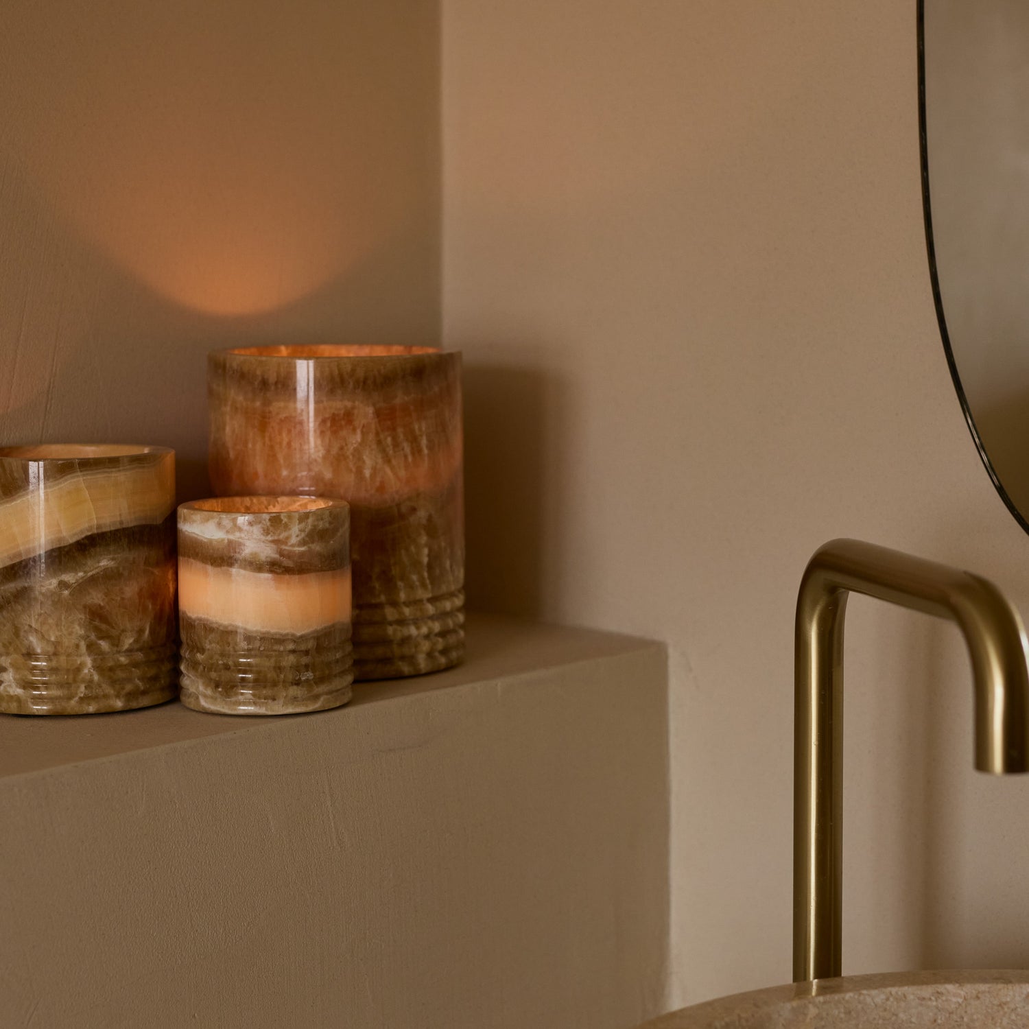 Lantern Sandal onyx L Ø14x17cm