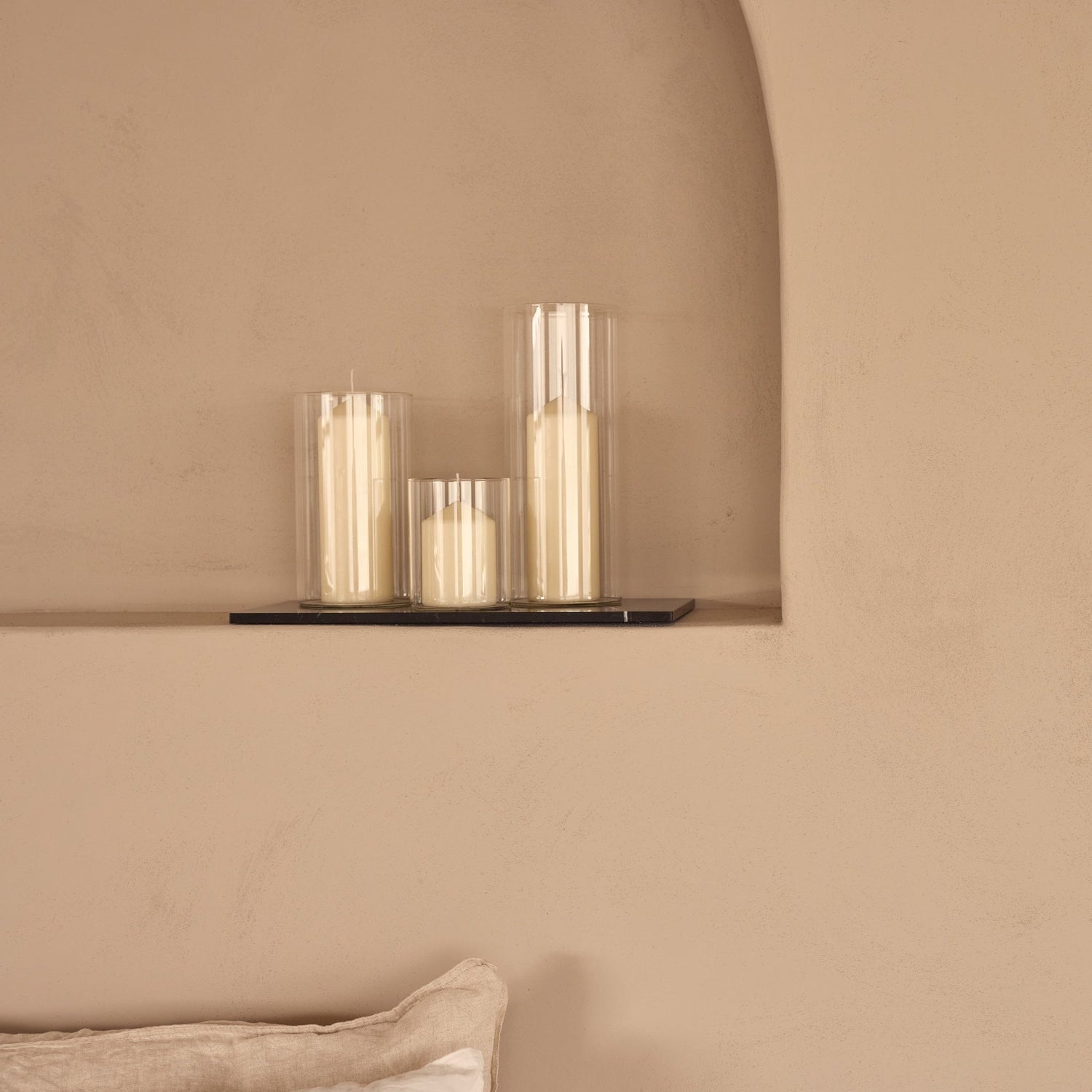 Marmer dienblad rechthoek L zwart