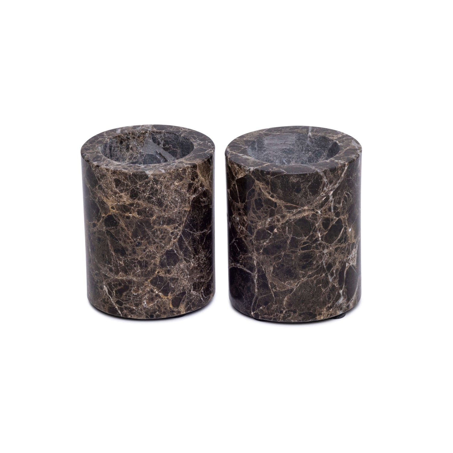 Marble tealight holder M Ø6x7cm brown (PRE-ORDER)