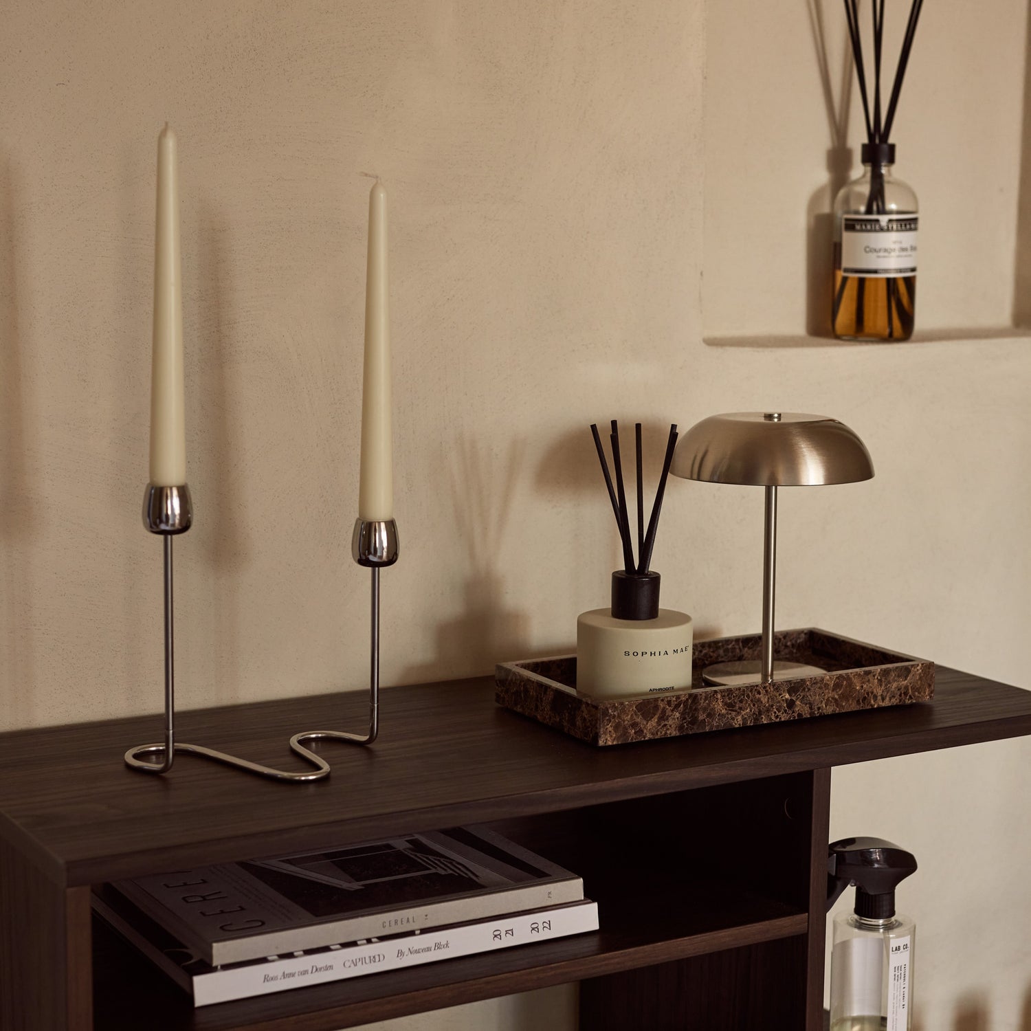 Marmer dienblad bruin MOOISA