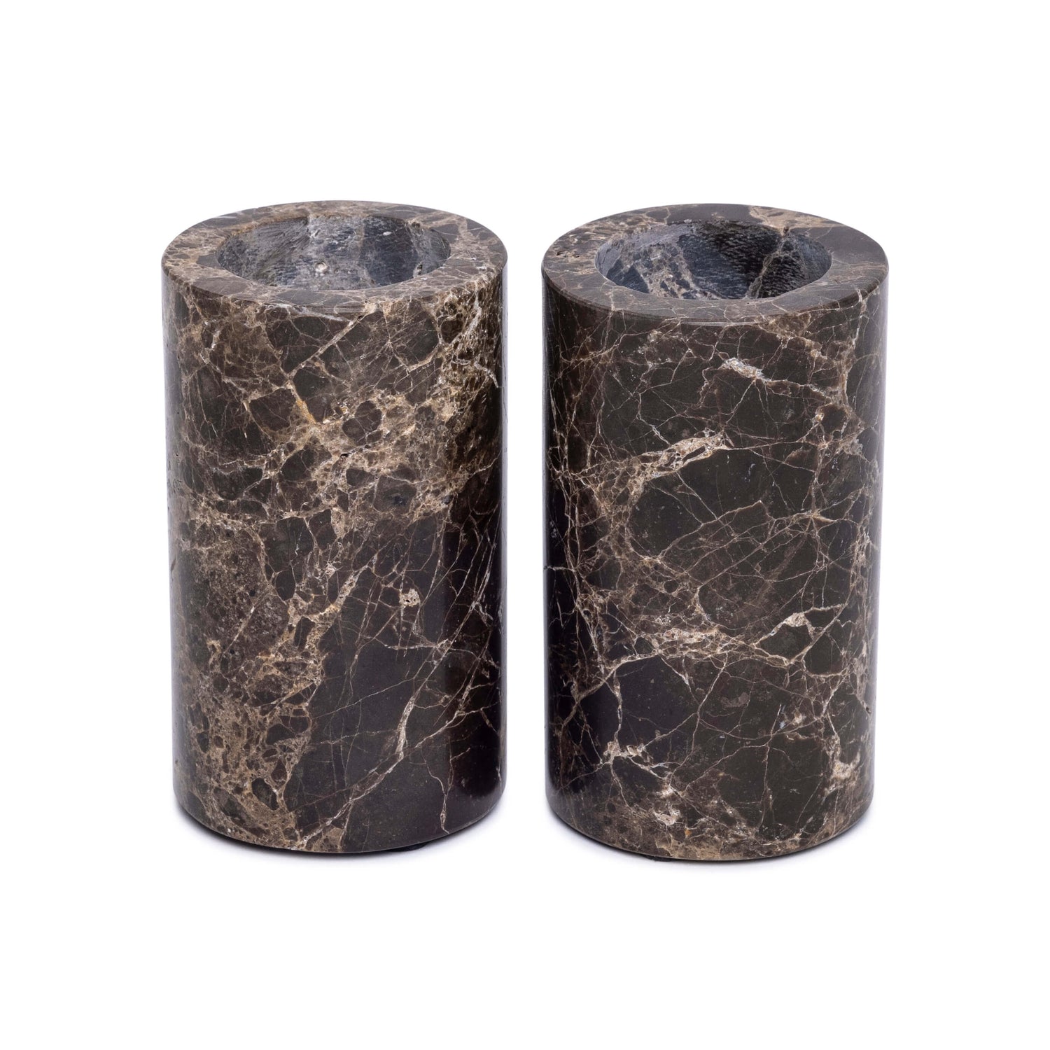 Marble tea light holder L Ø6x10cm brown (OUTLET)