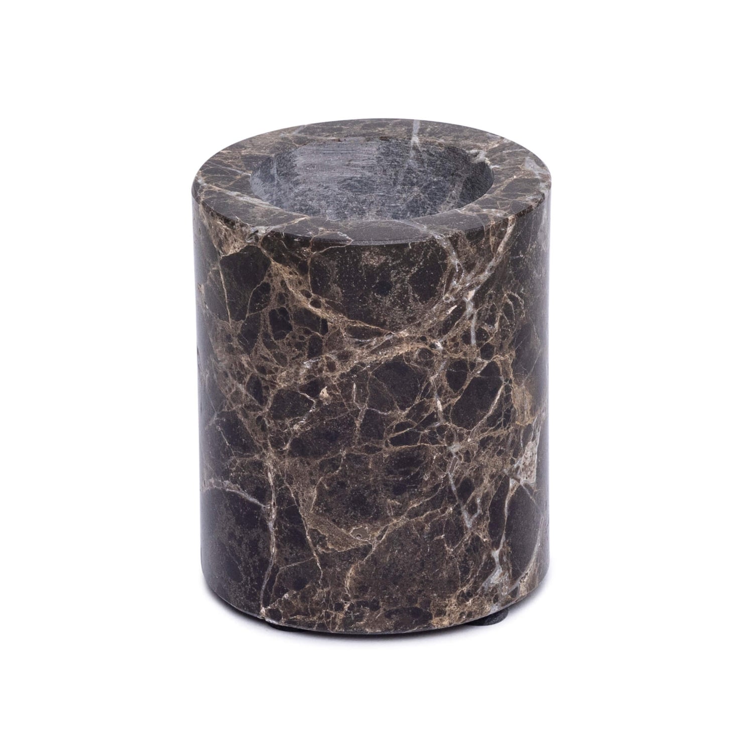 Marble tealight holder M Ø6x7cm brown (PRE-ORDER)