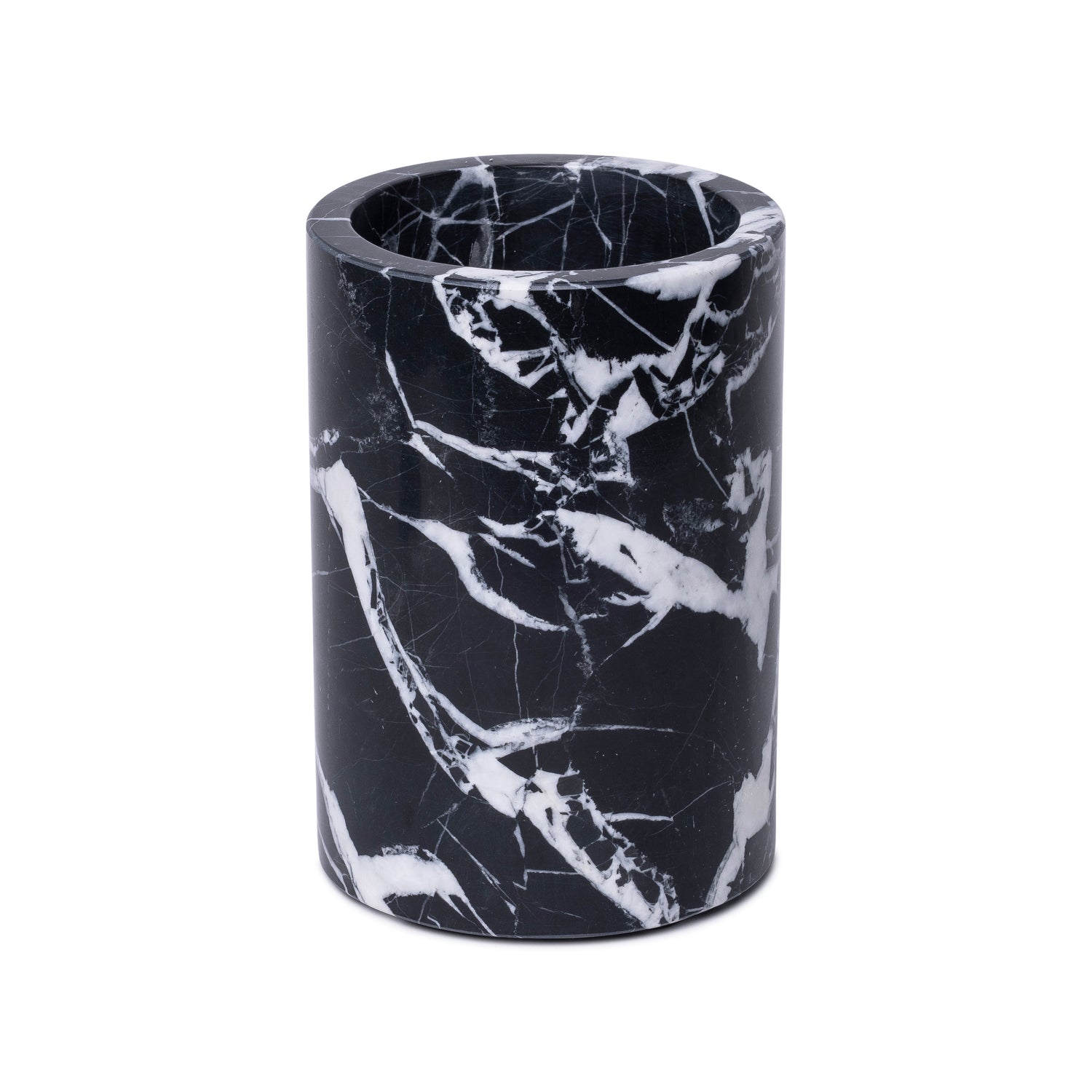Marmorvase/Weinkühler schwarz Ø12x18cm