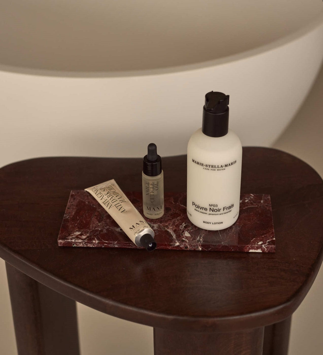 Marmer dienblad rechthoek S rood