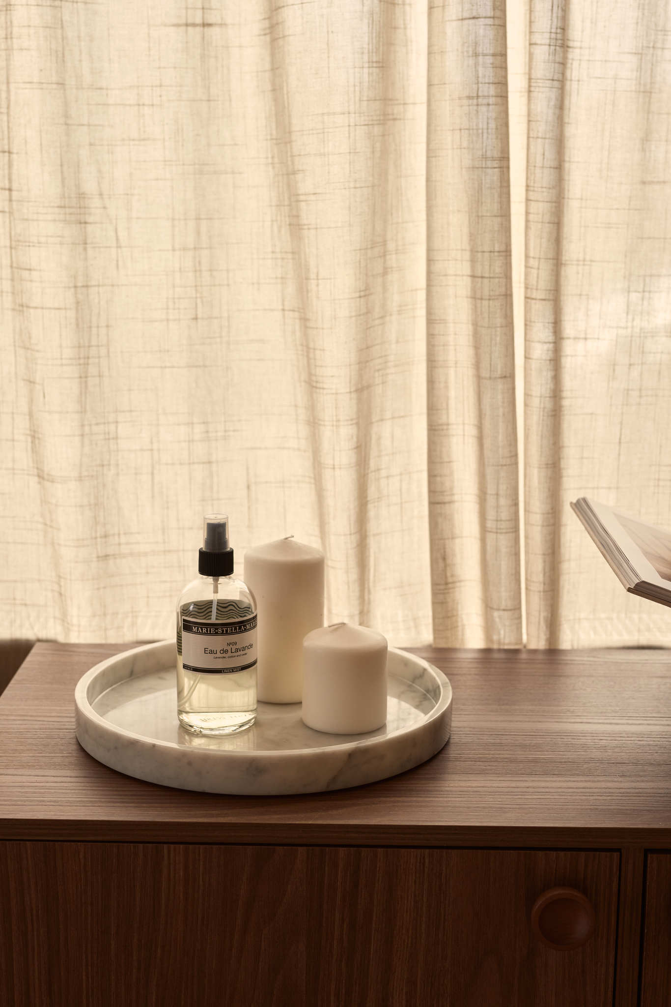 Marmer dienblad rond met rand tray wit