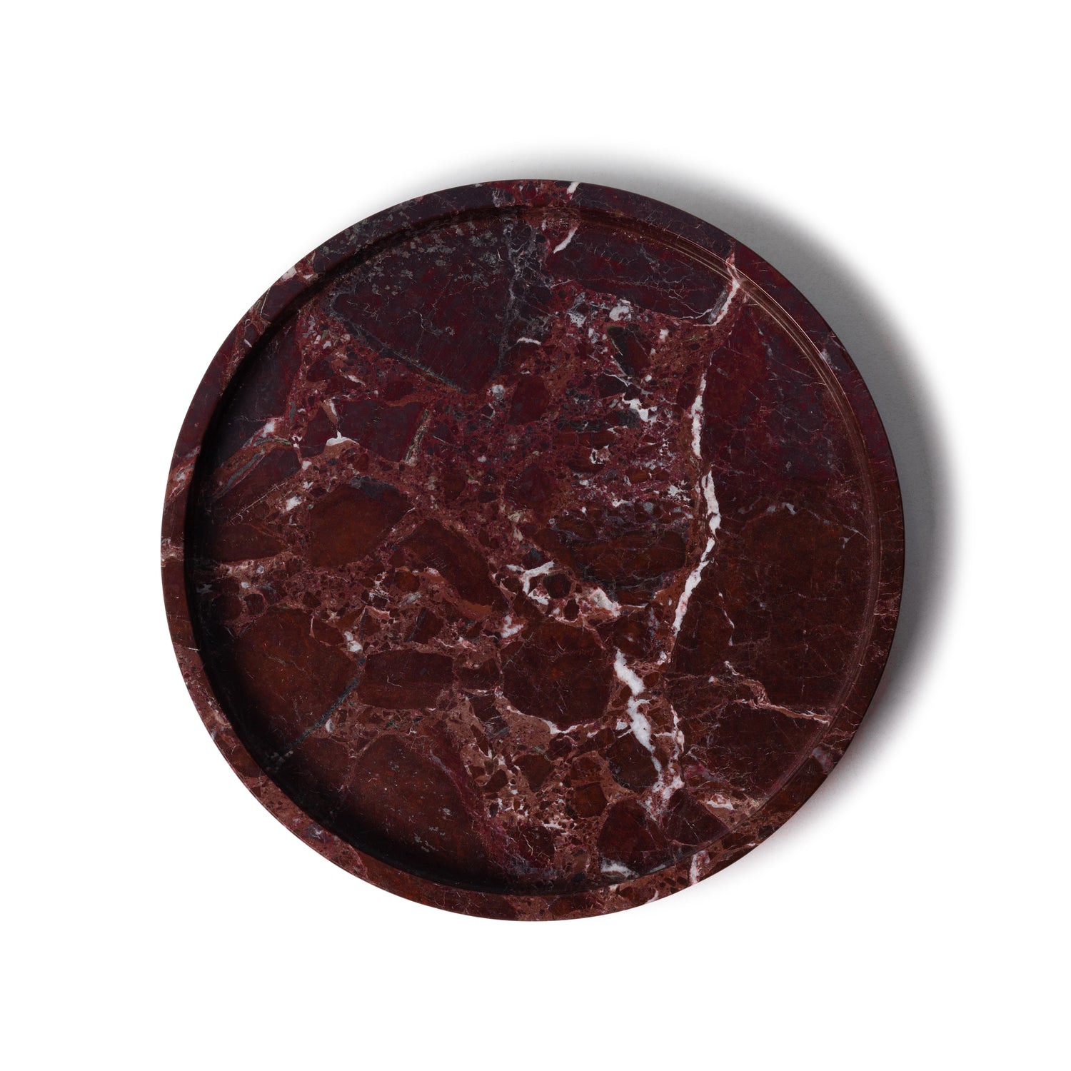 Marmer dienblad rond met rand tray rood