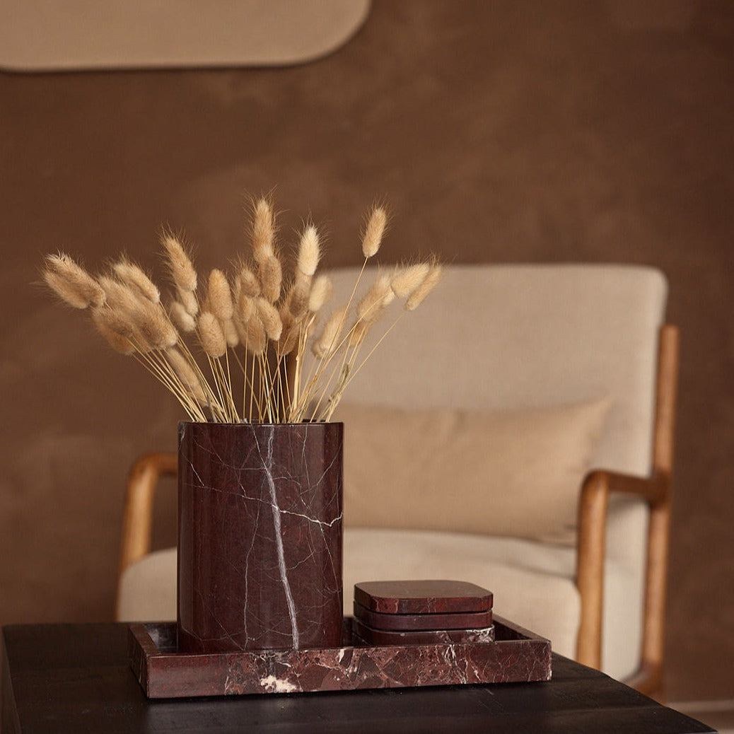 Marmer vaas/wijnkoeler rood