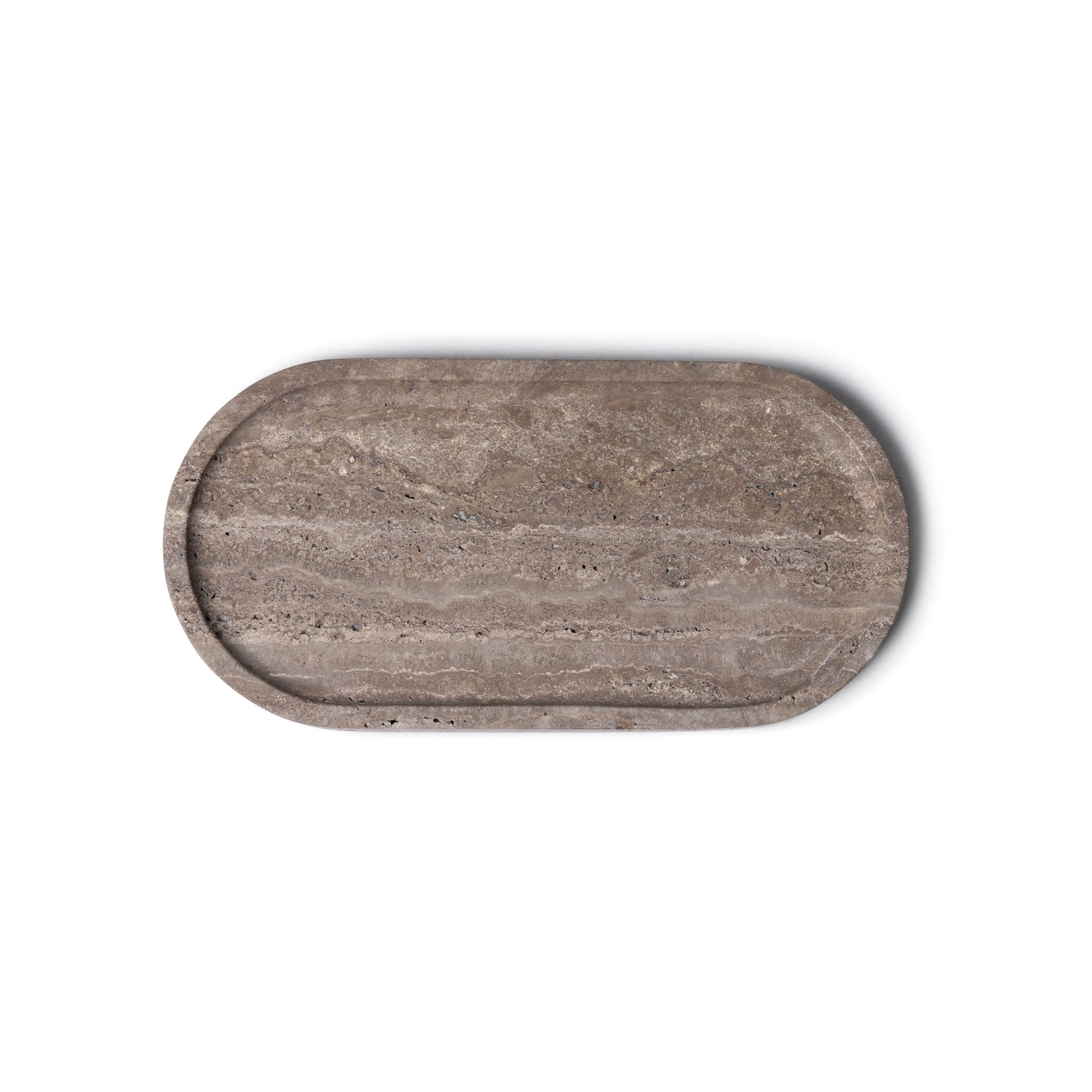 Titanium travertine tray oval 30x15cm