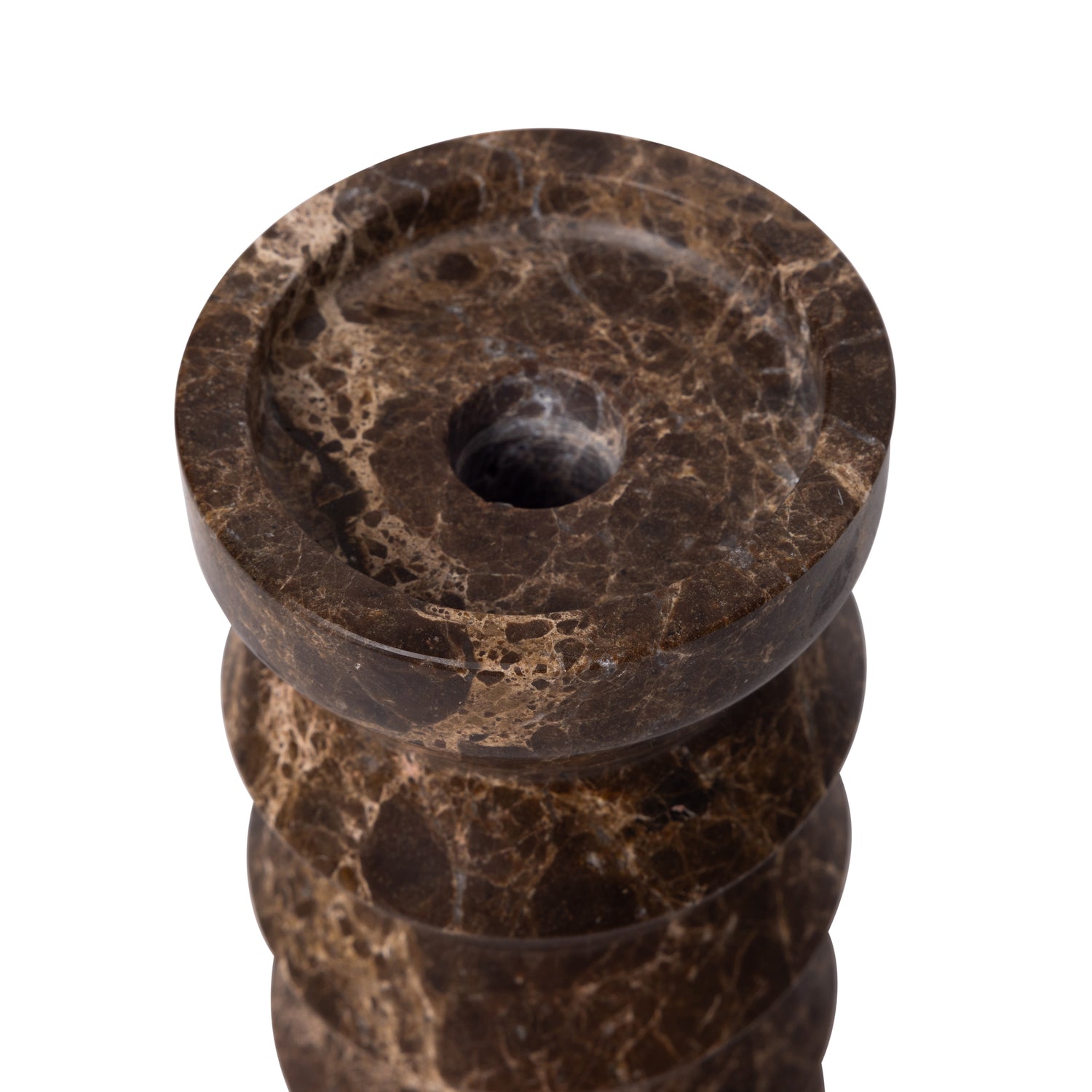 Rhombus candle holder Dark Emperador H20x9cm