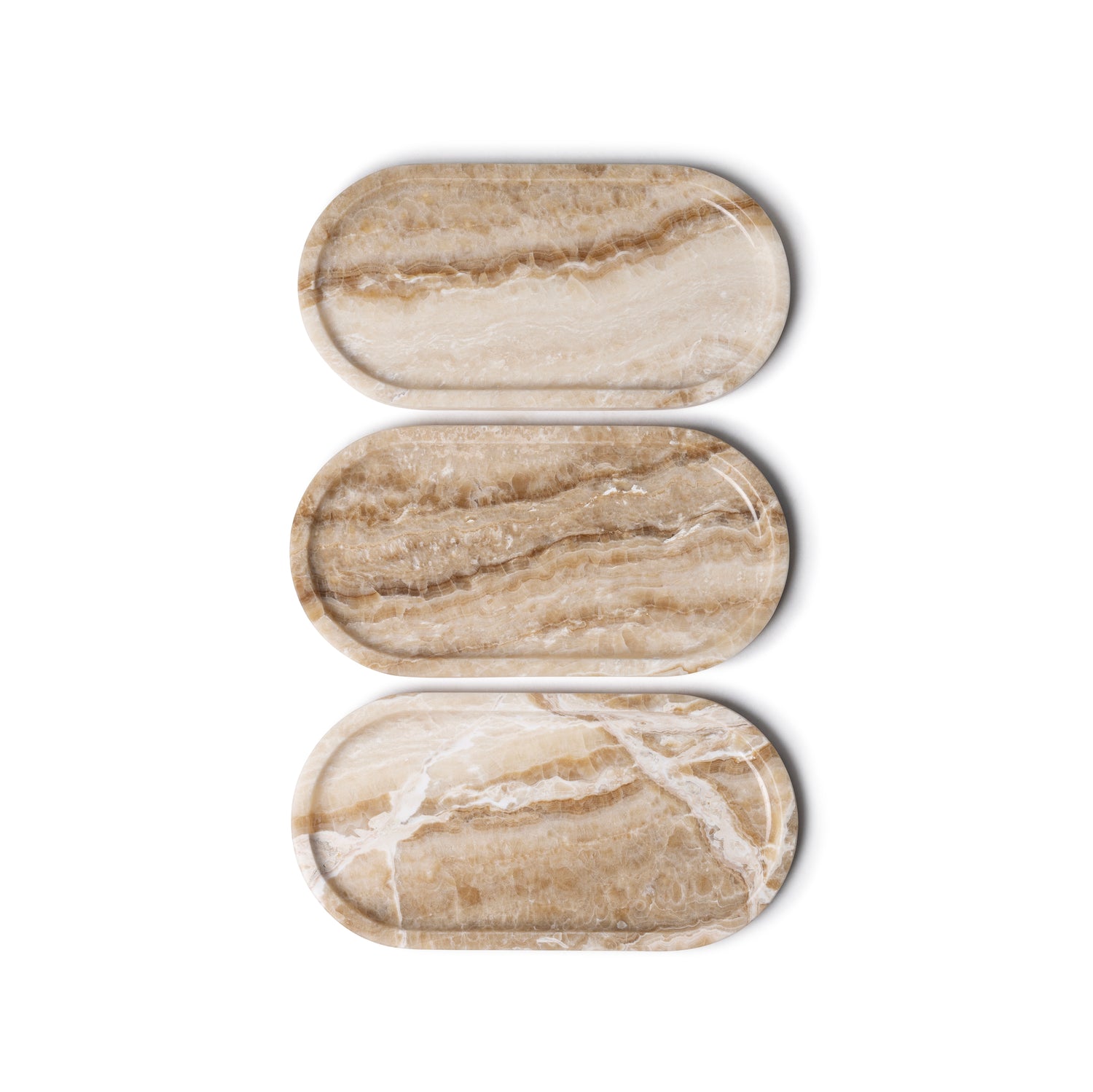 Marble tray oval 30x15cm sandal onyx