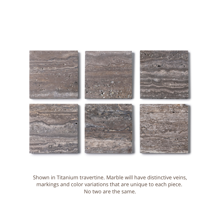 Titanium travertine coaster - organic - set of 4 - 10x10x1cm
