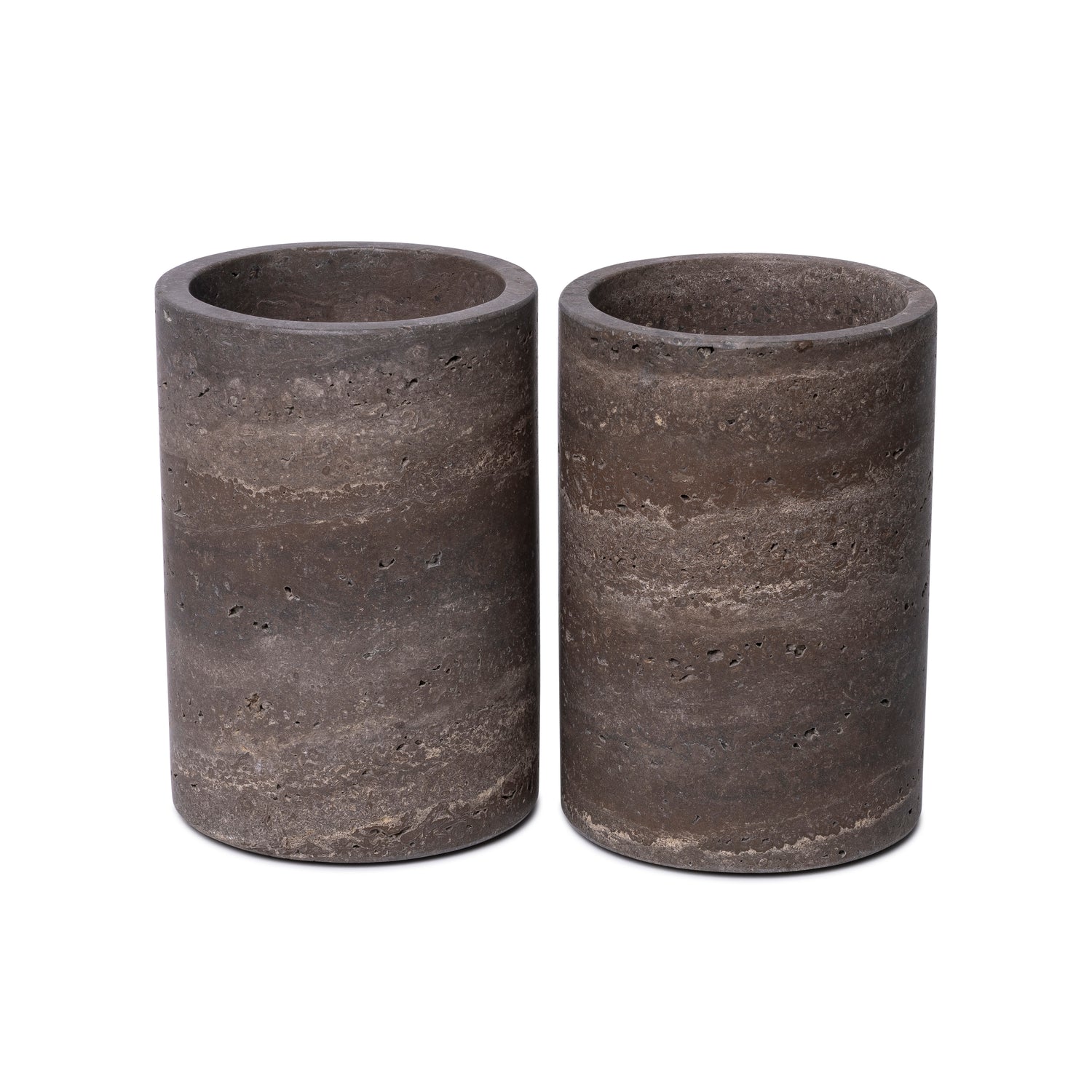 Marmorvase/Weinkühler braun 18x12cm