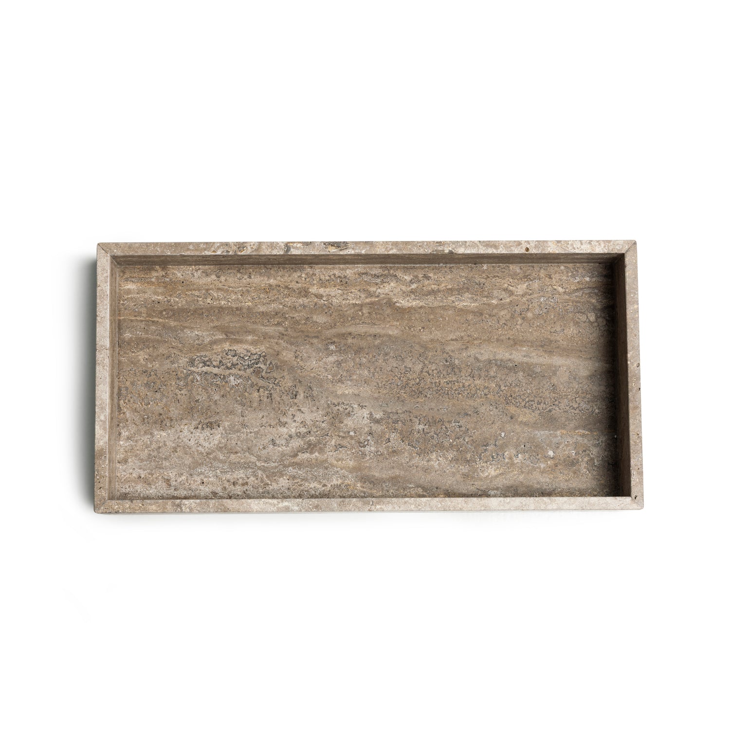 Marble tray with edge 40x20x5cm Titanium travertine