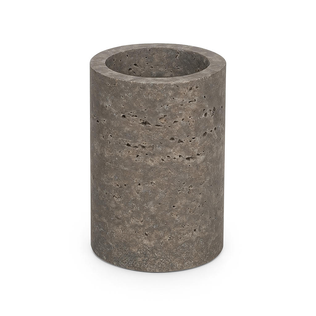 Marble vase/wine cooler brown 18x12cm