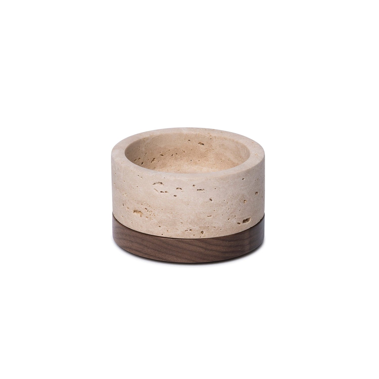 Travertin Kerzenhalter S Ø9,5x4cm inkl. Holzplatte