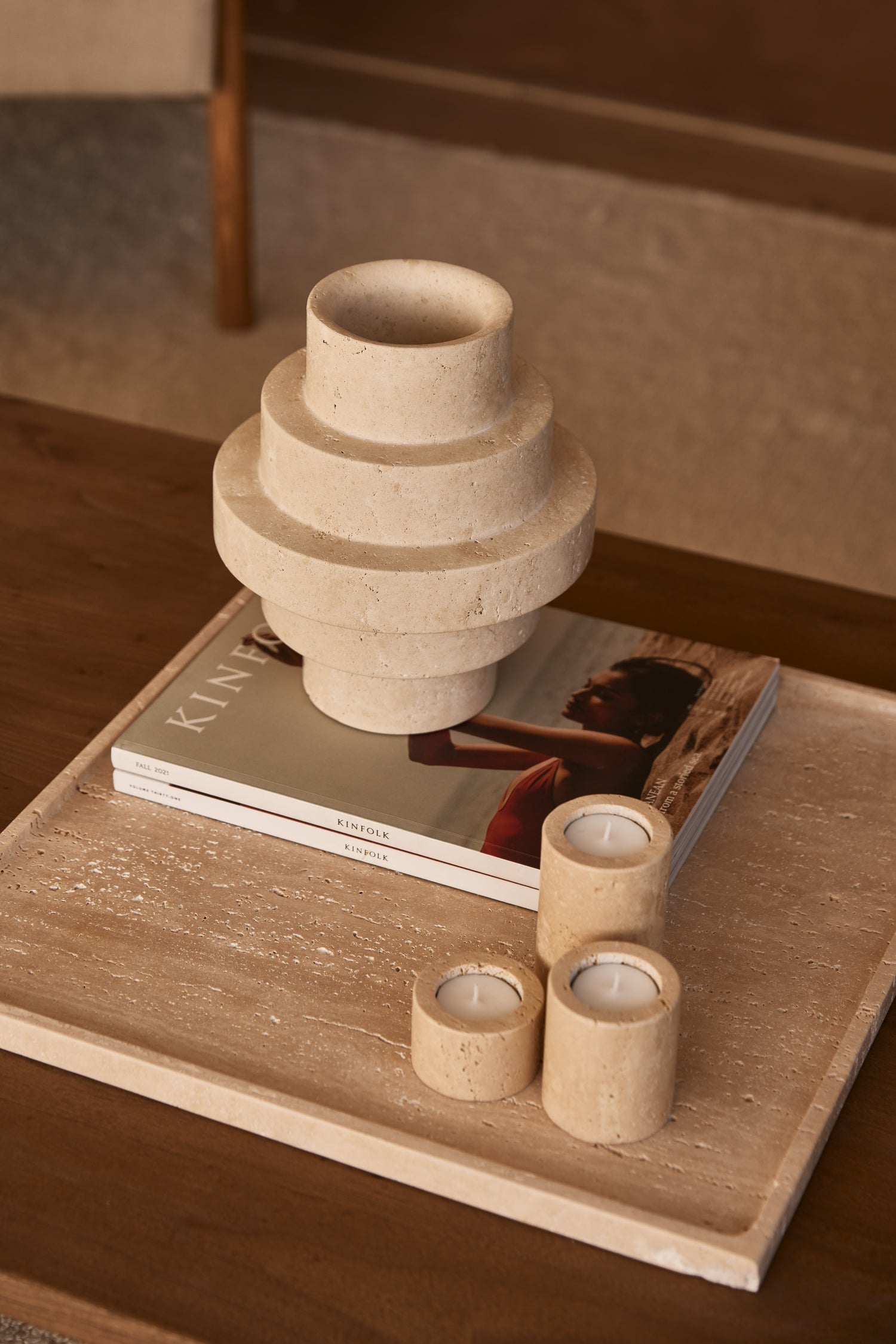 Travertine tray tray 45x45cm