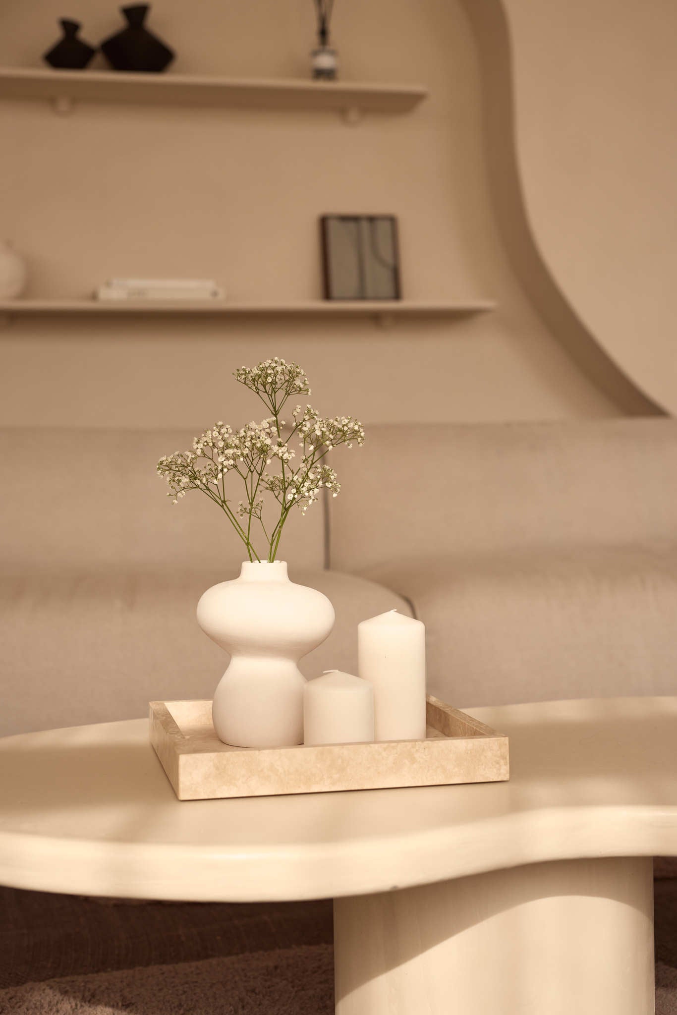 Travertine tray 30x30cm