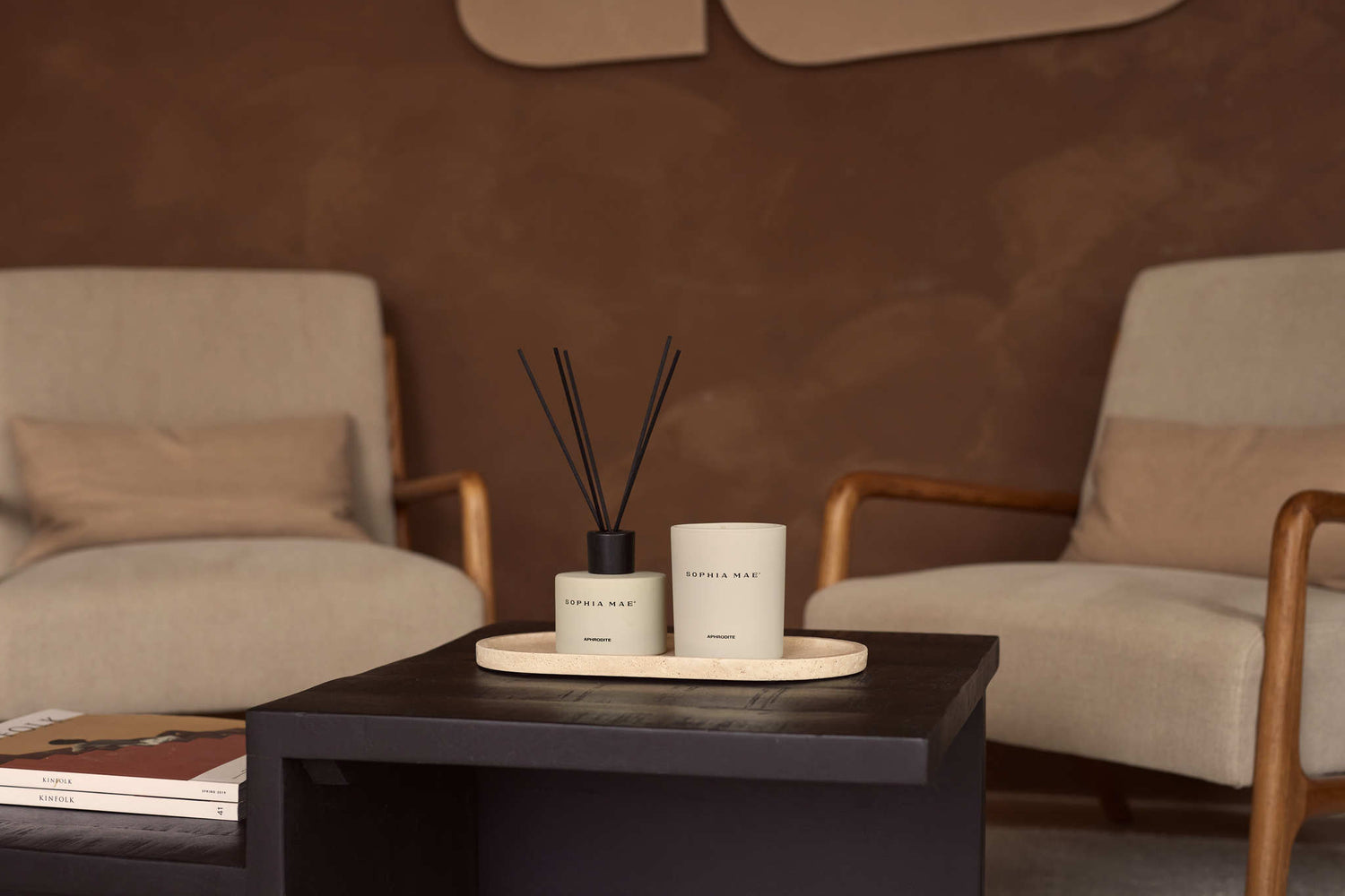 Travertine tray oval 30x15cm