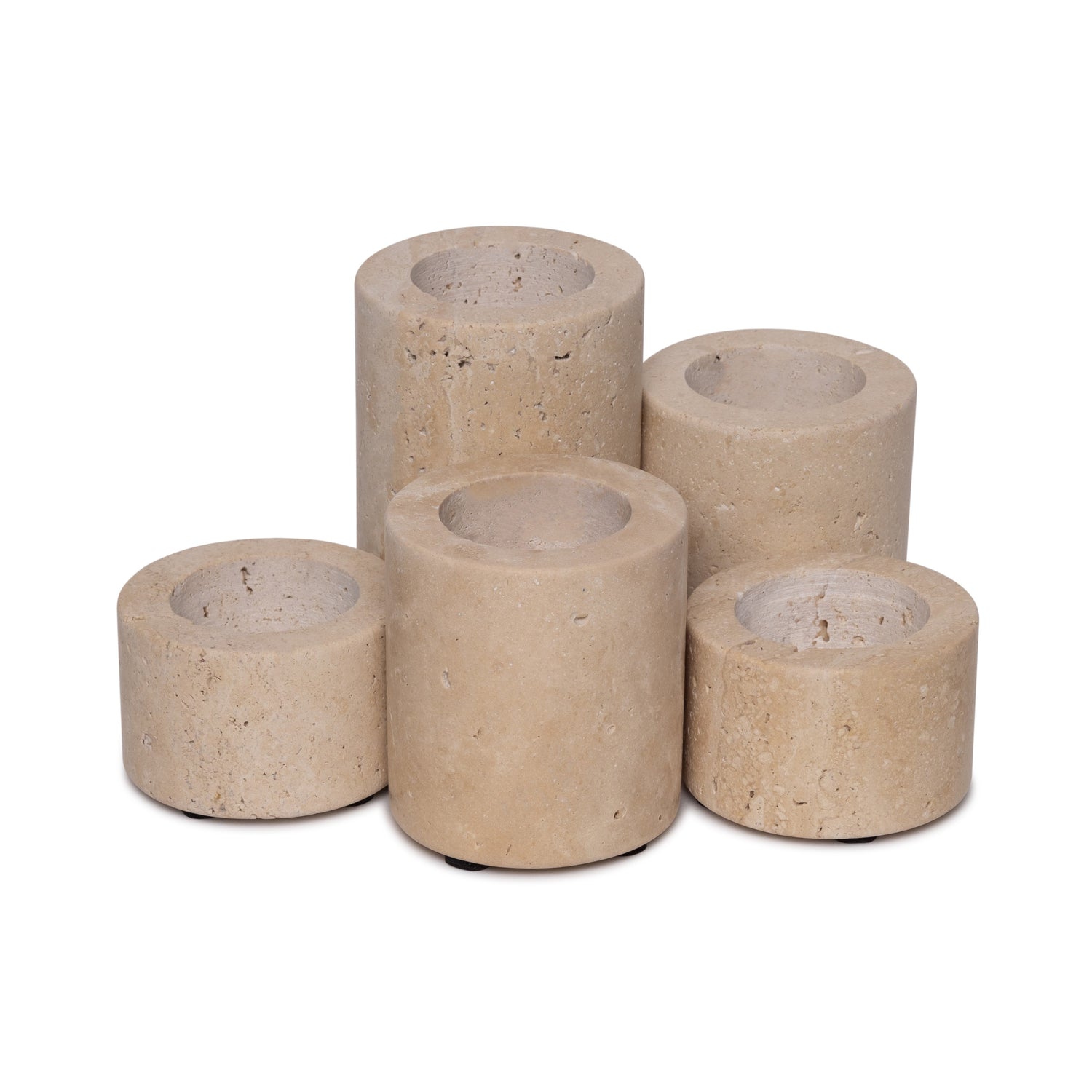 Travertine tealight holder S Ø6x4cm