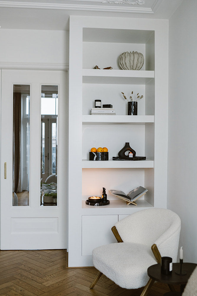 Marmer dienblad tray zwart