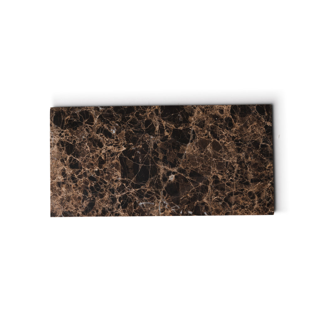 Marmer dienblad rechthoek M bruin