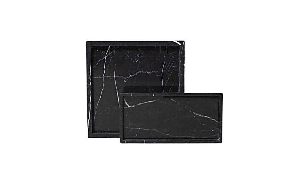 Marmer dienblad zwart 30x30cm vierkant en 30x15cm langwerpig