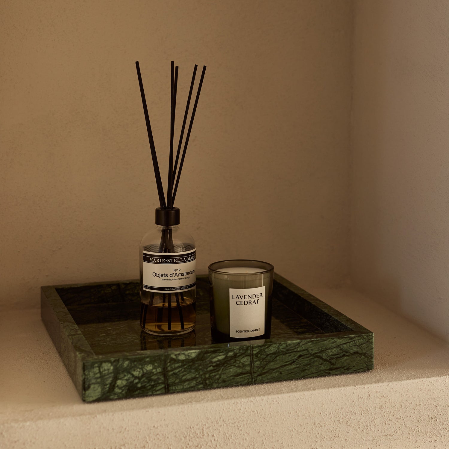 Groen marmer dienblad 30x30cm MOOISA