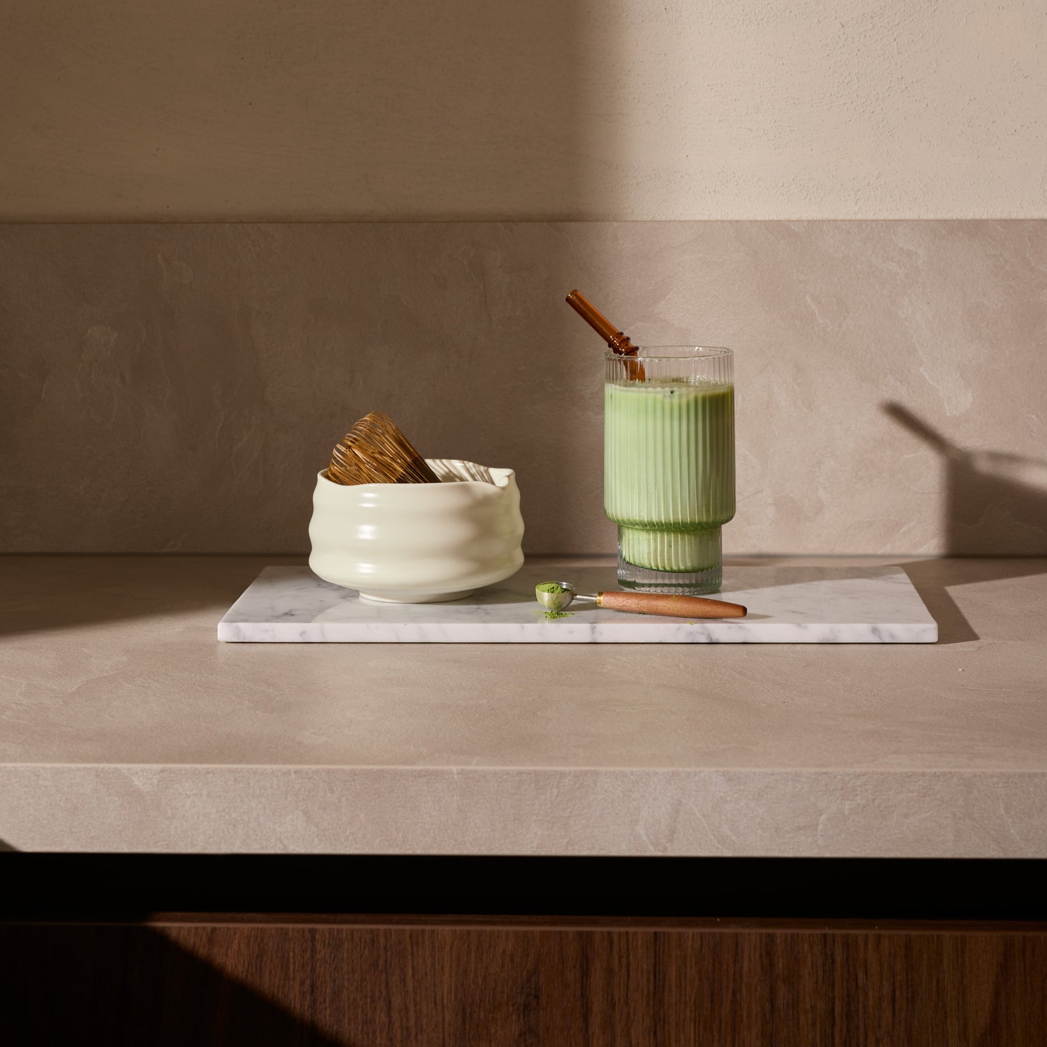 Marble tray rectangle L white 20x40cm