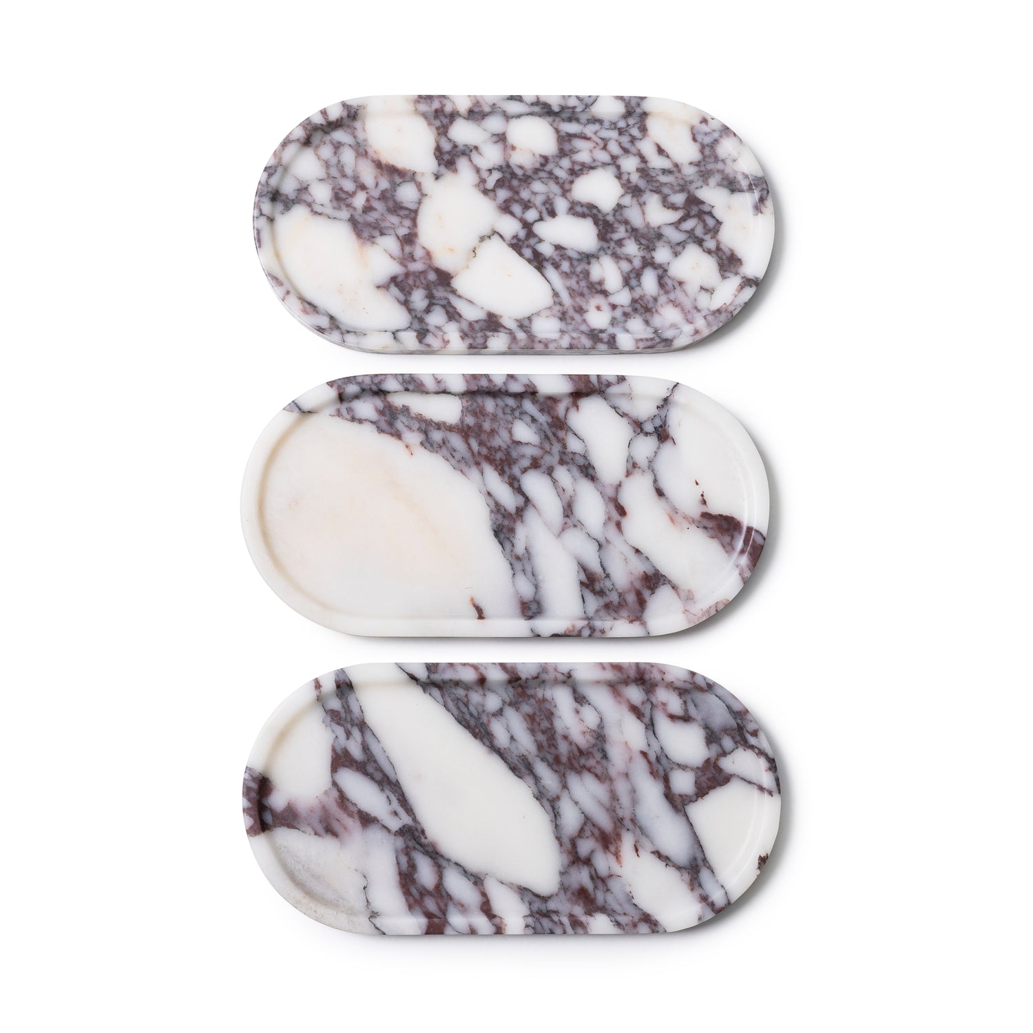 Marmorplatte oval 30x15cm Calacatta