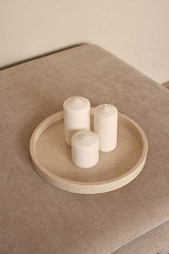 Marmer dienblad rond met rand tray beige