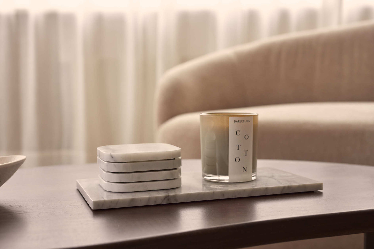 Marmer onderzetter wit MOOISA