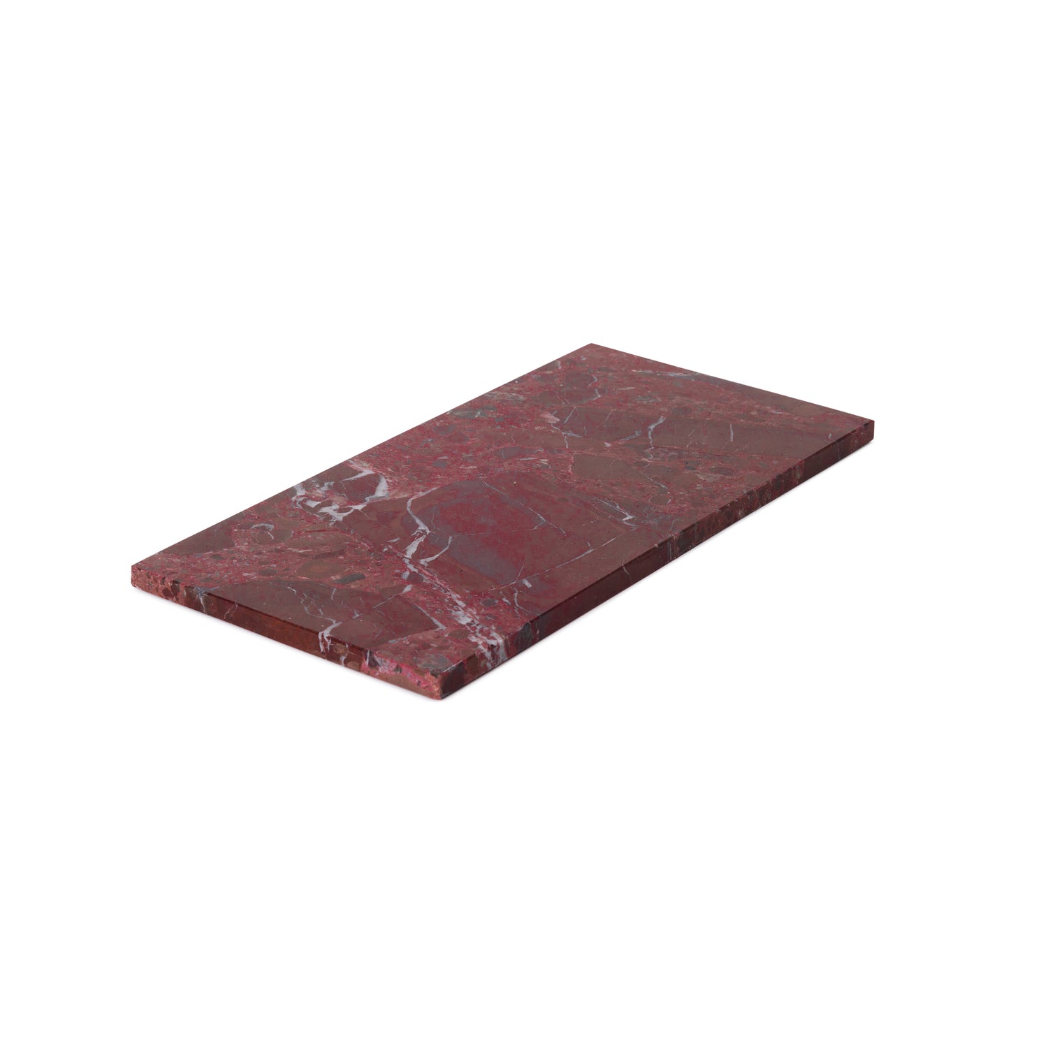 Marmer dienblad rechthoek M rood