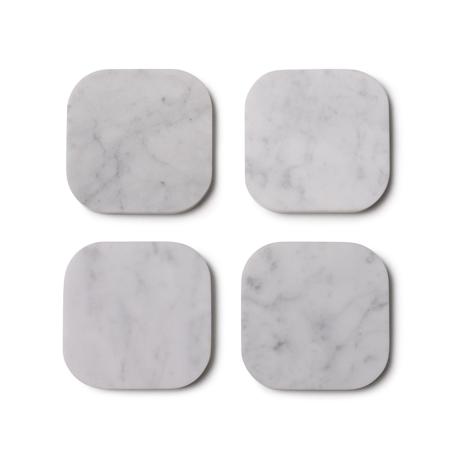Coaster marble - organic - white set of 4 pieces - 10x10x1cm 