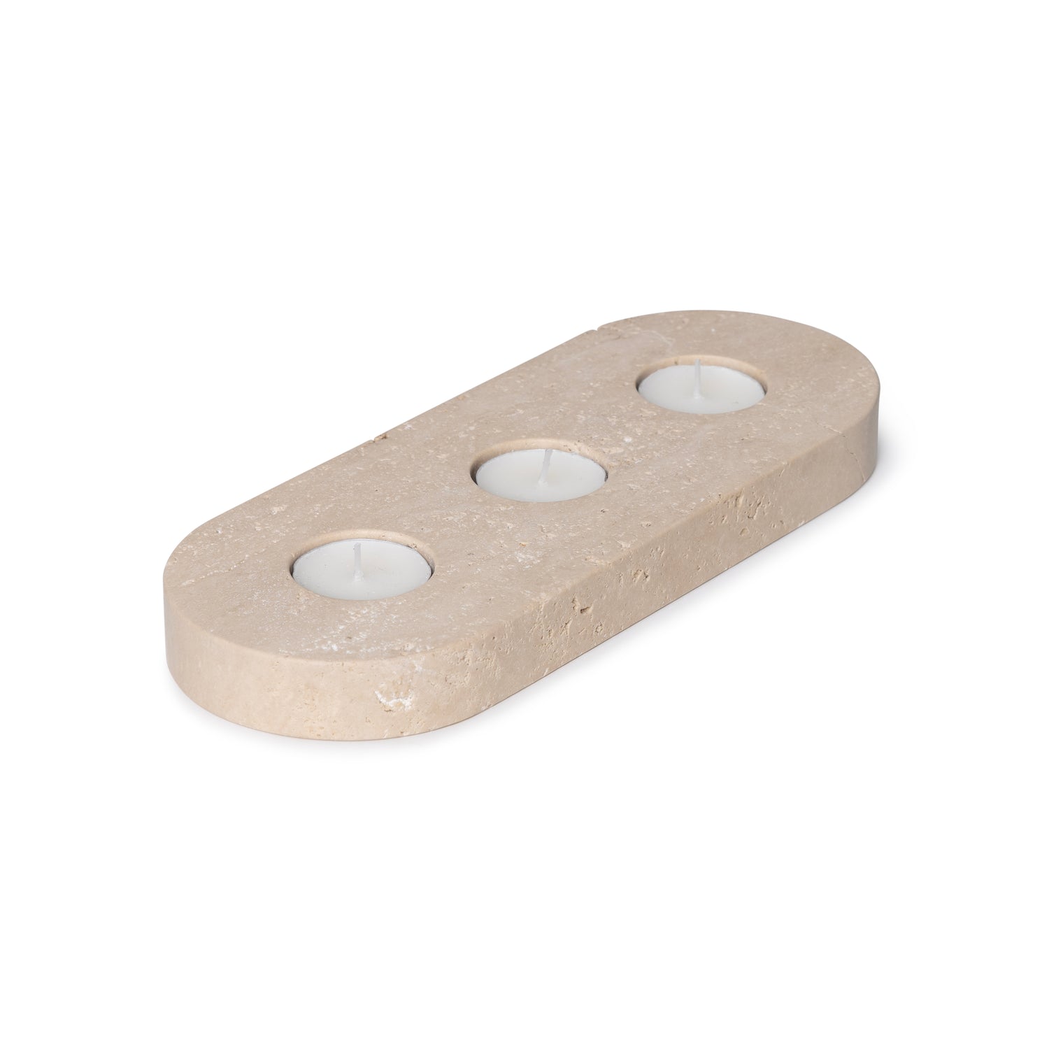 Travertine tea light holder tray 3 pieces