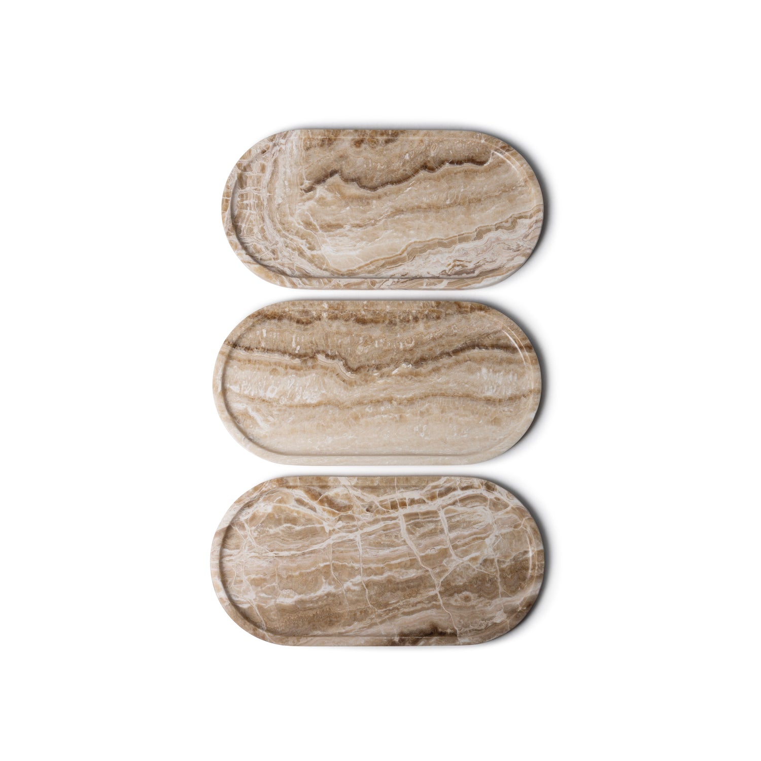 Marble tray oval 40x20cm sandal onyx