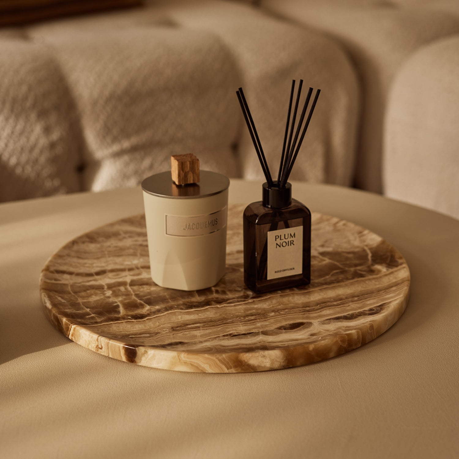 Sandal onyx dienblad rond 40cm MOOISA