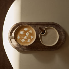 Titanium travertine ovaal dienblad MOOISA