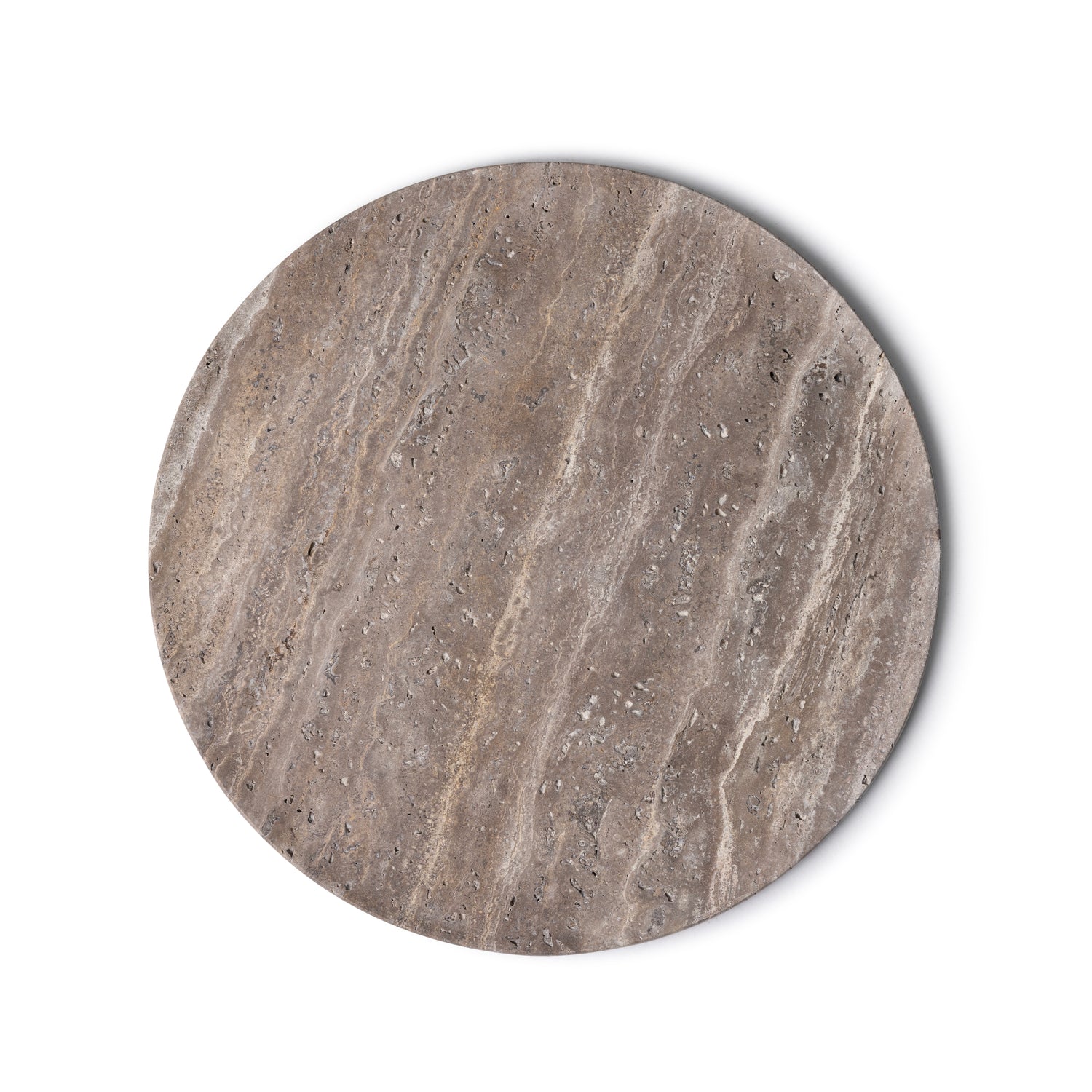 Titanium travertine tray round 40cm