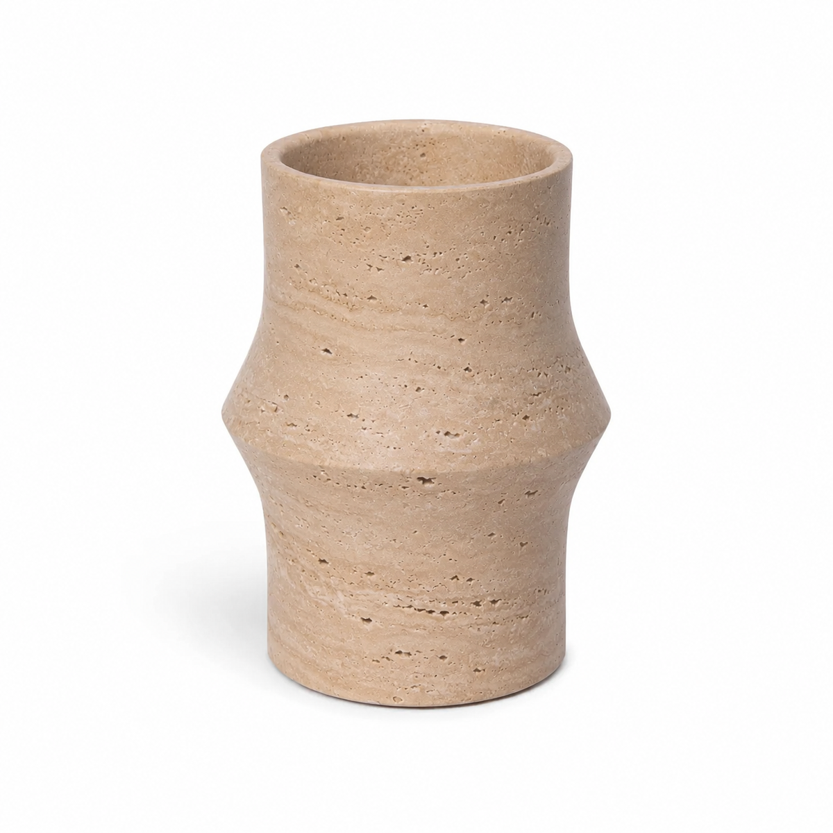 Travertine design vase Ø12x20cm