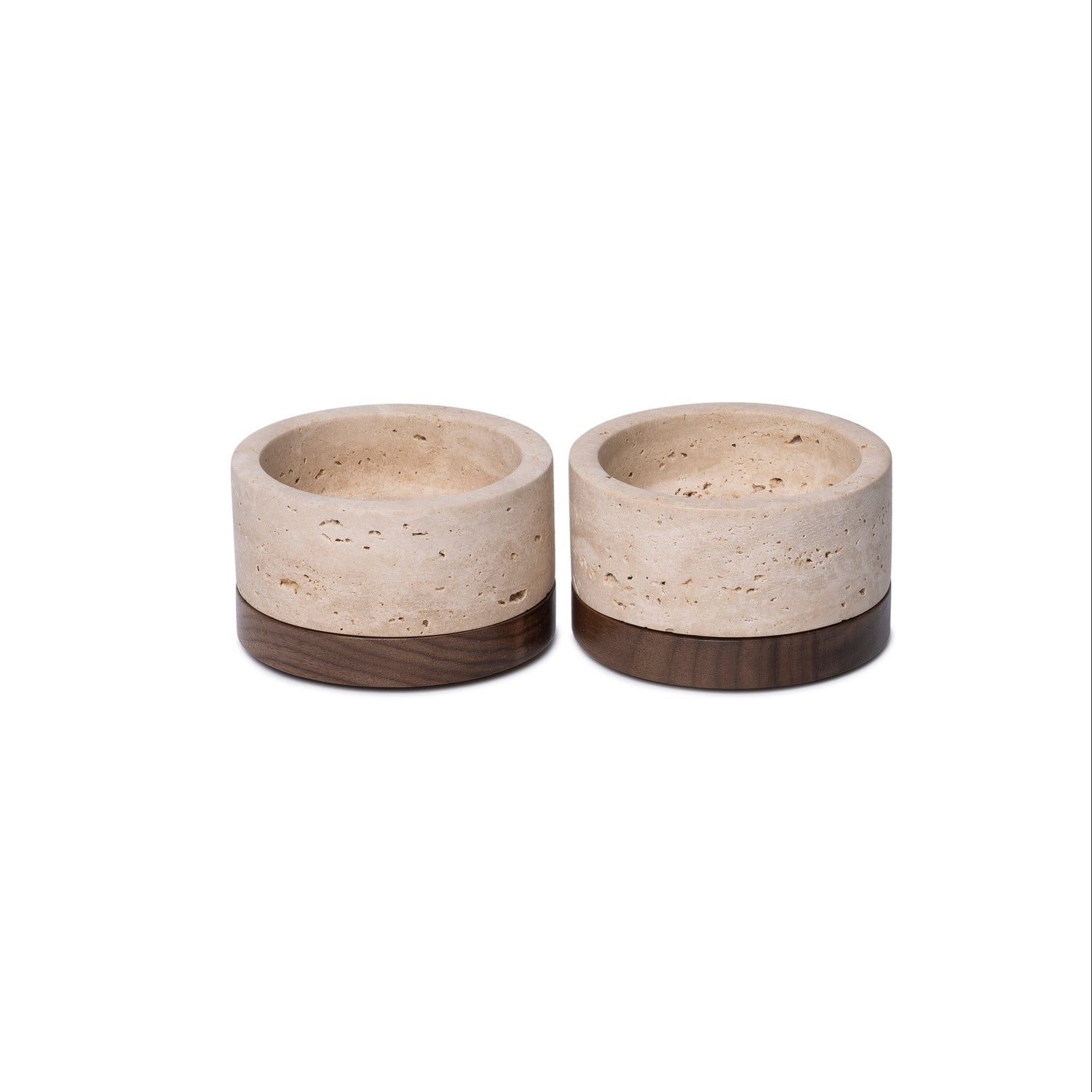Travertin Kerzenhalter S Ø9,5x4cm inkl. Holzplatte
