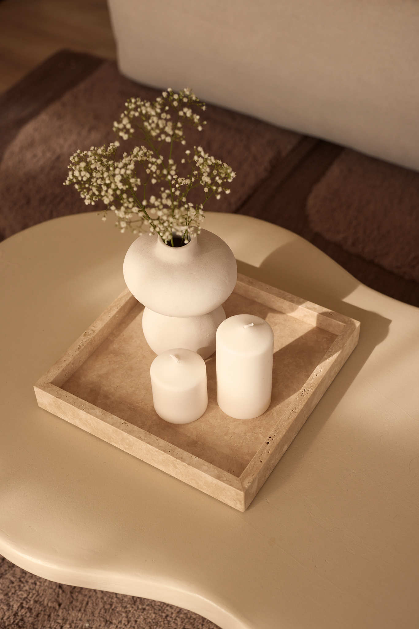 Travertine tray 30x30cm 