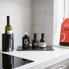 Marmer vaas/wijnkoeler zwart