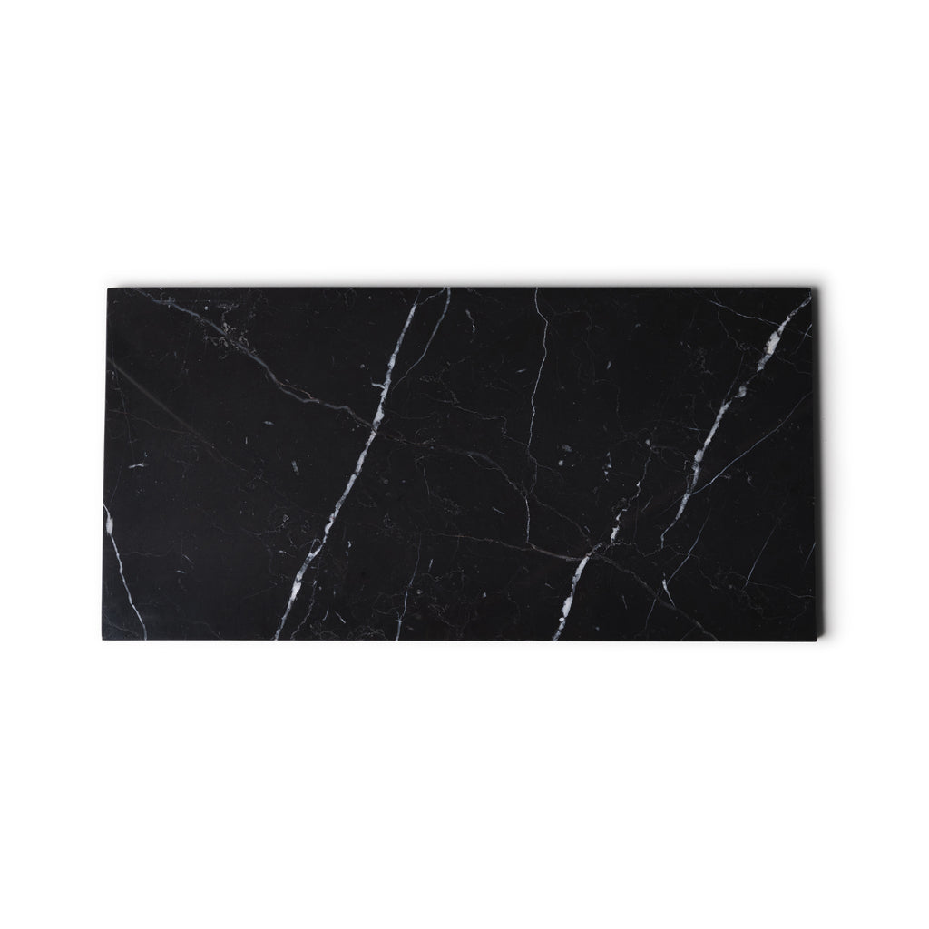 Marmer dienblad rechthoek L zwart